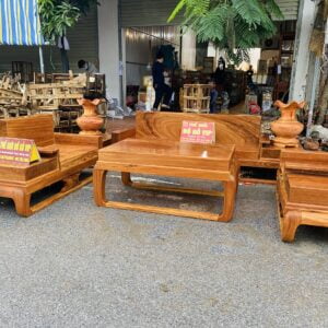 BỘ SOFA GÕ ĐỎ 5 MÓN -GỖ GÕ ĐỎ