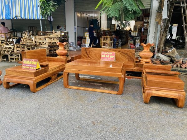 BỘ SOFA GÕ ĐỎ 5 MÓN -GỖ GÕ ĐỎ