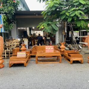 BỘ SOFA GÕ ĐỎ 5 MÓN -GỖ GÕ ĐỎ