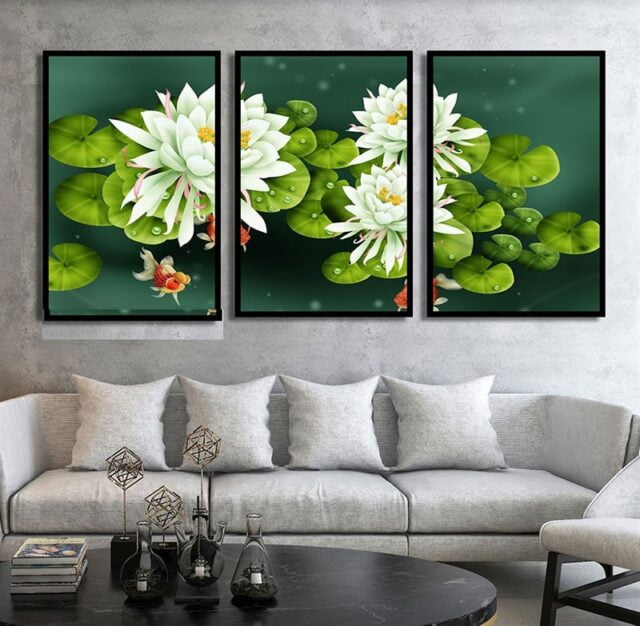Tranh decor trang trí sẽ giúp phòng khách trở nên sinh động hơn