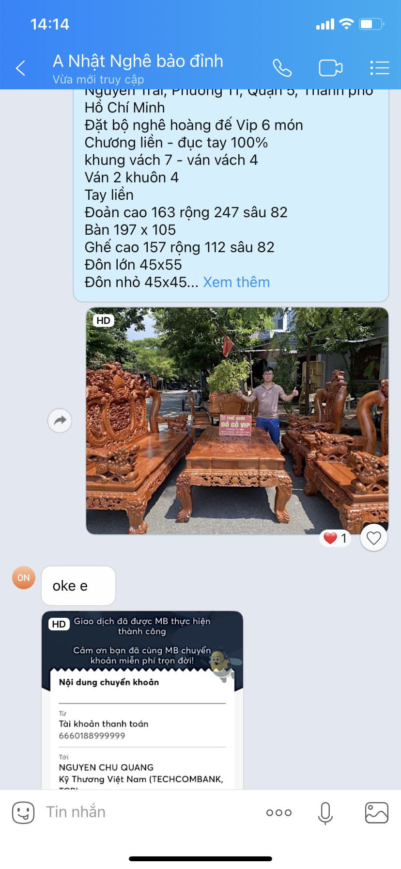 [10/2 Chốt bộ Nghê Hoàng Đế cho a trai SG]