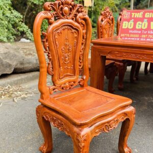MẪU BÀN ĂN CHỮ NHẬT- GHẾ HỒNG HẠC 8 GHẾ- CHẤT GỖ HƯƠNG ĐÁ