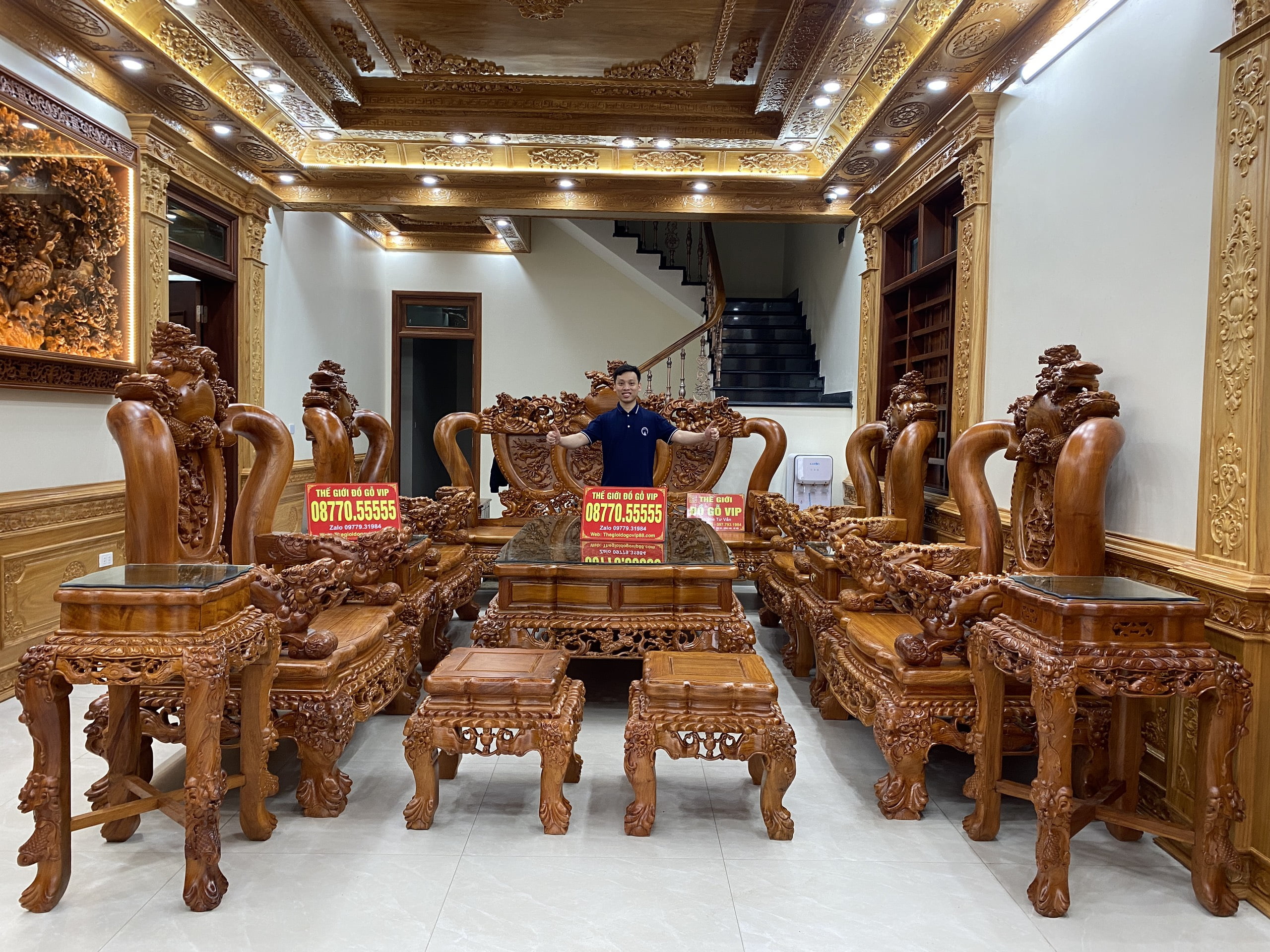 7/2 Hé lộ những hình ảnh từ số đầu tiên của năm Nhâm Dần 2022 - một căn biệt thự hết sức đặc biệt: rộng hơn 1000m2 và thú chơi đồ gỗ xa xỉ của gia chủ tại Thanh Hóa - Thế Giới Đồ Gỗ Vip