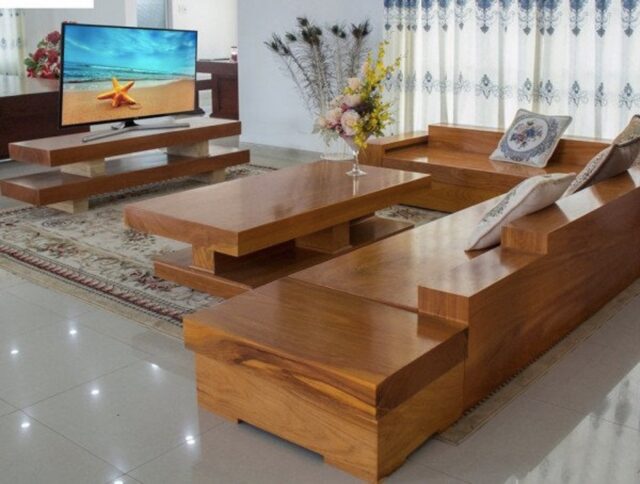 Bàn ghế gỗ nguyên khối là sản phẩm được gia công từ 100% gỗ tự nhiên
