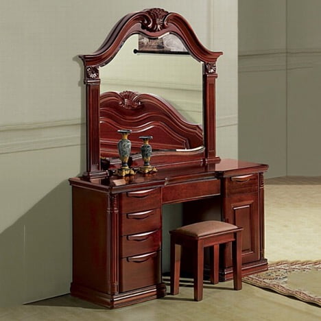 Bàn trang điểm đẹp gỗ Xoan Đào được thiết kế đa dạng với nhiều ngăn kéo khác nhau 