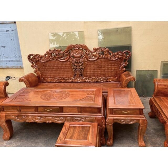 Bộ ghế hoàng gia gỗ hương đá tự nhiên, cao cấp