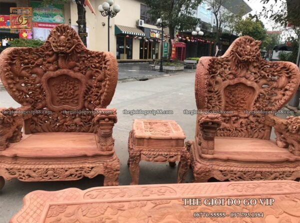 Cửu Long Bát Mã 12 Món - Gỗ Hương Đá