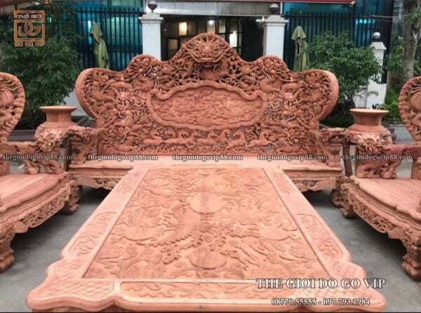 Cửu Long Bát Mã 12 Món - Gỗ Hương Đá