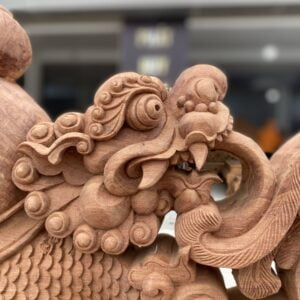 NGHÊ HOÀNG ĐẾ CỘT 16 MẪU PHƯỢNG XOÈ NEW 2022 - GỖ HƯƠNG ĐÁ
