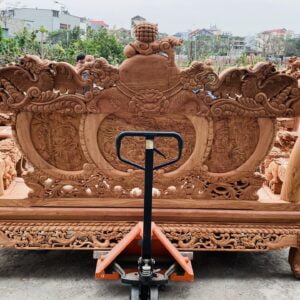 NGHÊ HOÀNG ĐẾ CỘT 16 MẪU PHƯỢNG XOÈ NEW 2022 - GỖ HƯƠNG ĐÁ