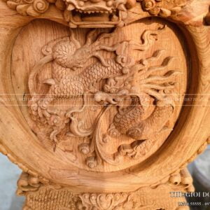 Bộ Bàn Ghế Nghê Hoàng Đế cột 18 chân 20 - Gỗ Hương Đá
