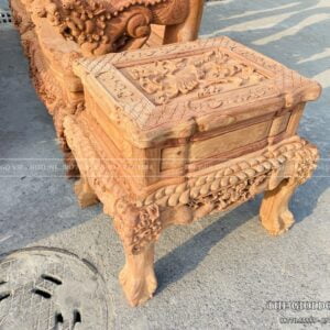 Bộ Bàn Ghế Nghê Hoàng Đế cột 18 chân 20 - Gỗ Hương Đá