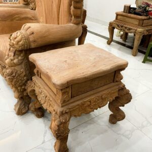 Bộ Bàn Ghế Hoàng Gia Nguyên Khối Tay Cong Vip Chân 22 - Gỗ Hương Đá