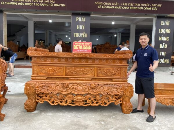 Sập Thờ 2 D ạ Tiền - Gỗ Hương Đá