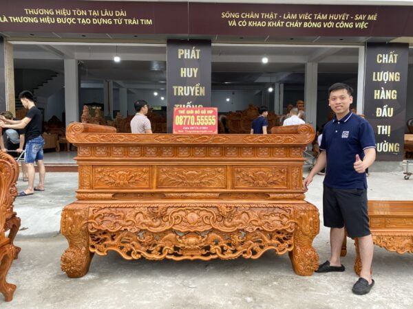 Sập Thờ 2 D ạ Tiền - Gỗ Hương Đá