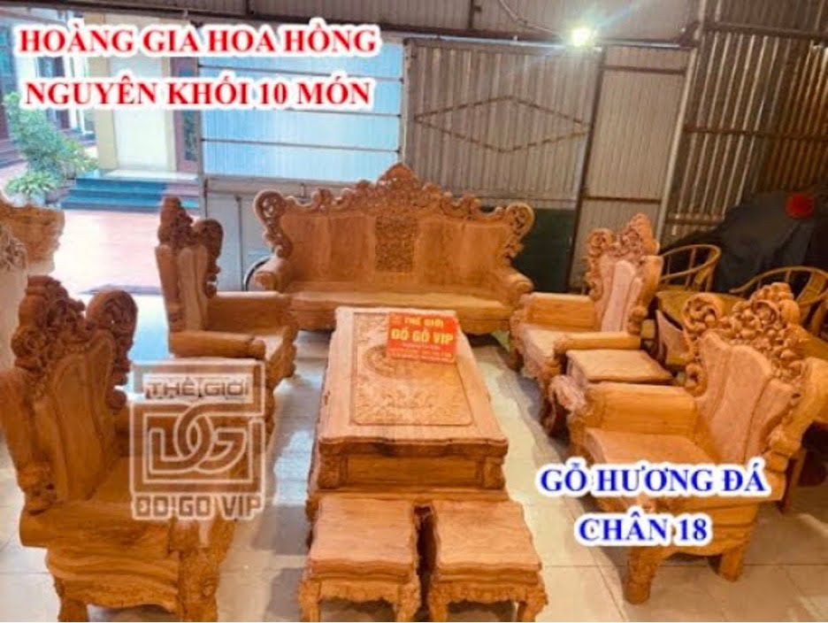 Bộ bàn ghế hoàng gia 10 món mang đến sự sang trọng cho ngôi nhà