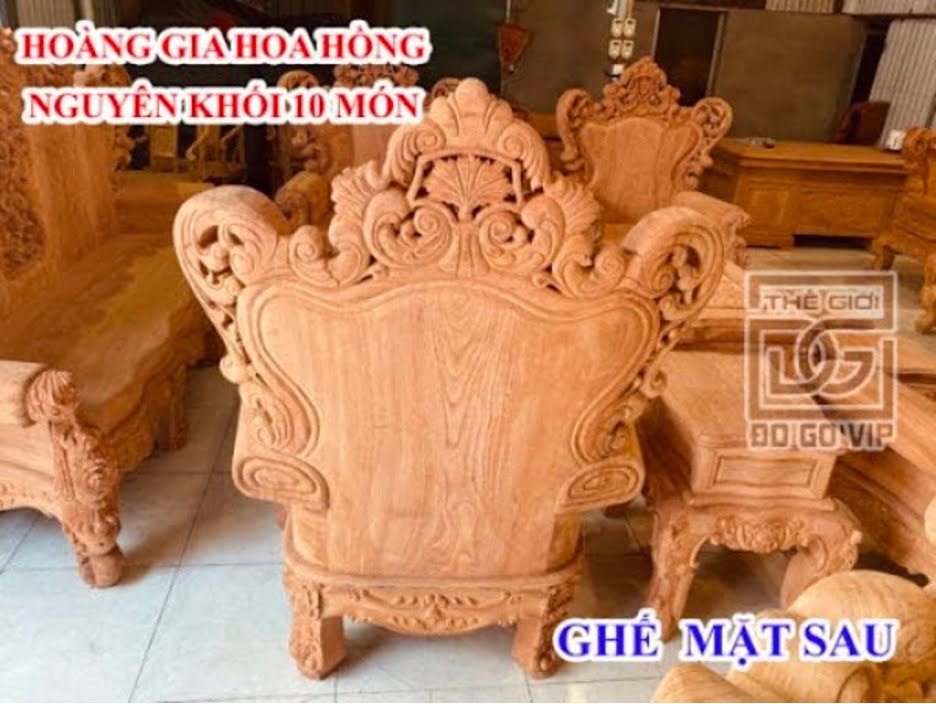 Bộ bàn ghế hoàng gia được điêu khắc hoàn toàn 100% thủ công bằng tay