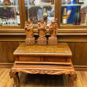 Bộ Bàn Ghế Hoa Hồng Louis Mặt Tràn Gỗ Hương Đá- 6 Món