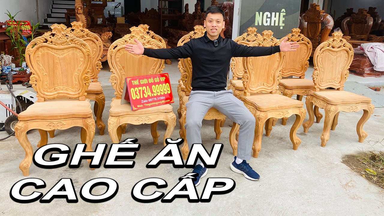Ghế Ăn cao cấp mẫu hoàng gia mặt tràn nguyên tấm Siêu Vip | Thế Giới Đồ Gỗ Vip