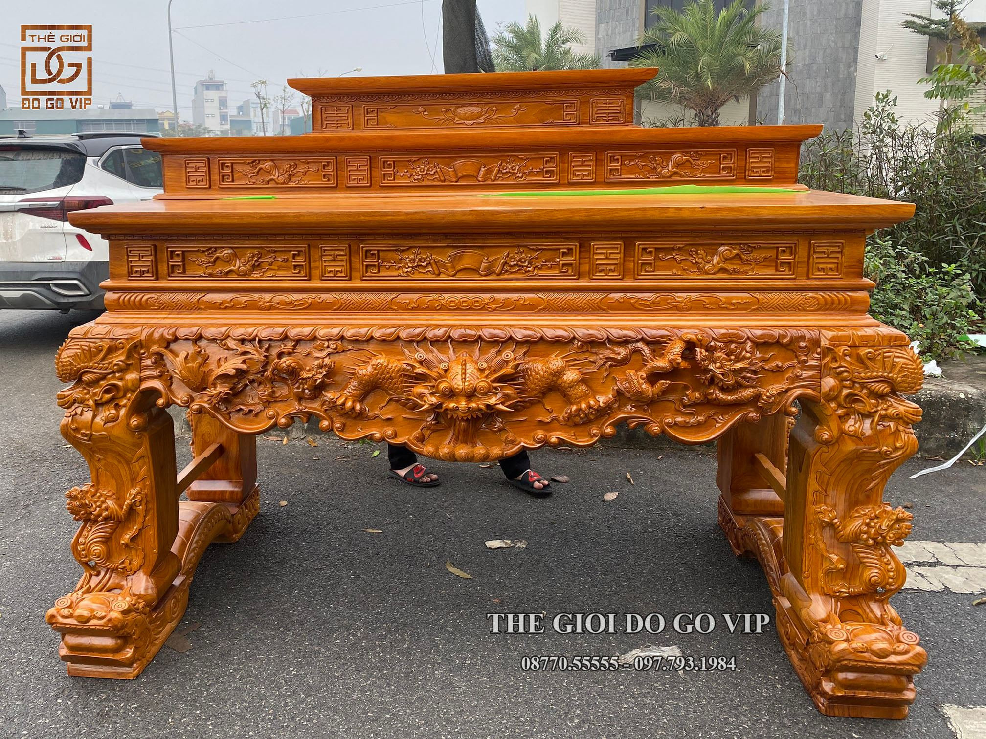 SẬP TỨ LINH TAM CẤP - GỖ HƯƠNG ĐÁ
