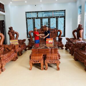 NGHÊ HOÀNG ĐẾ CỘT 18 CHÂN 20 - 10 MÓN GỖ HƯƠNG ĐÁ