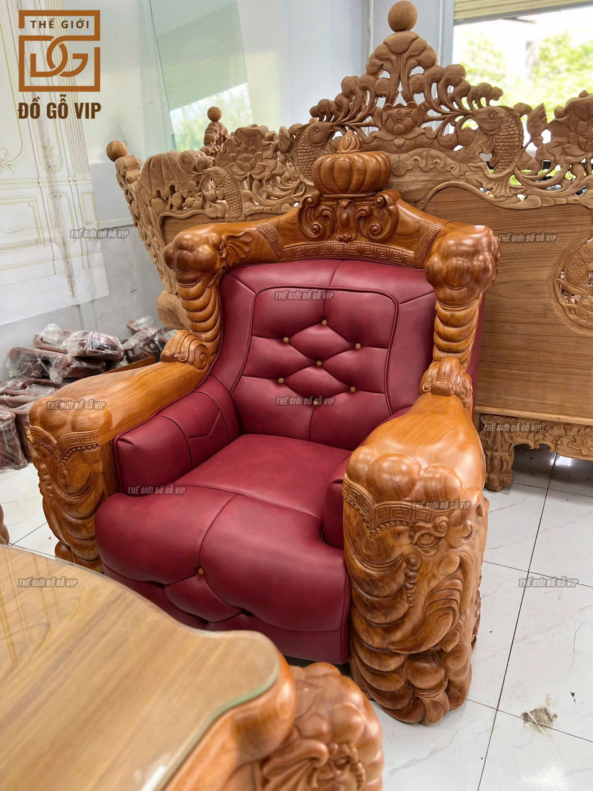 BỘ SOFA VOI CHIẾN GỖ GÕ ĐỎ