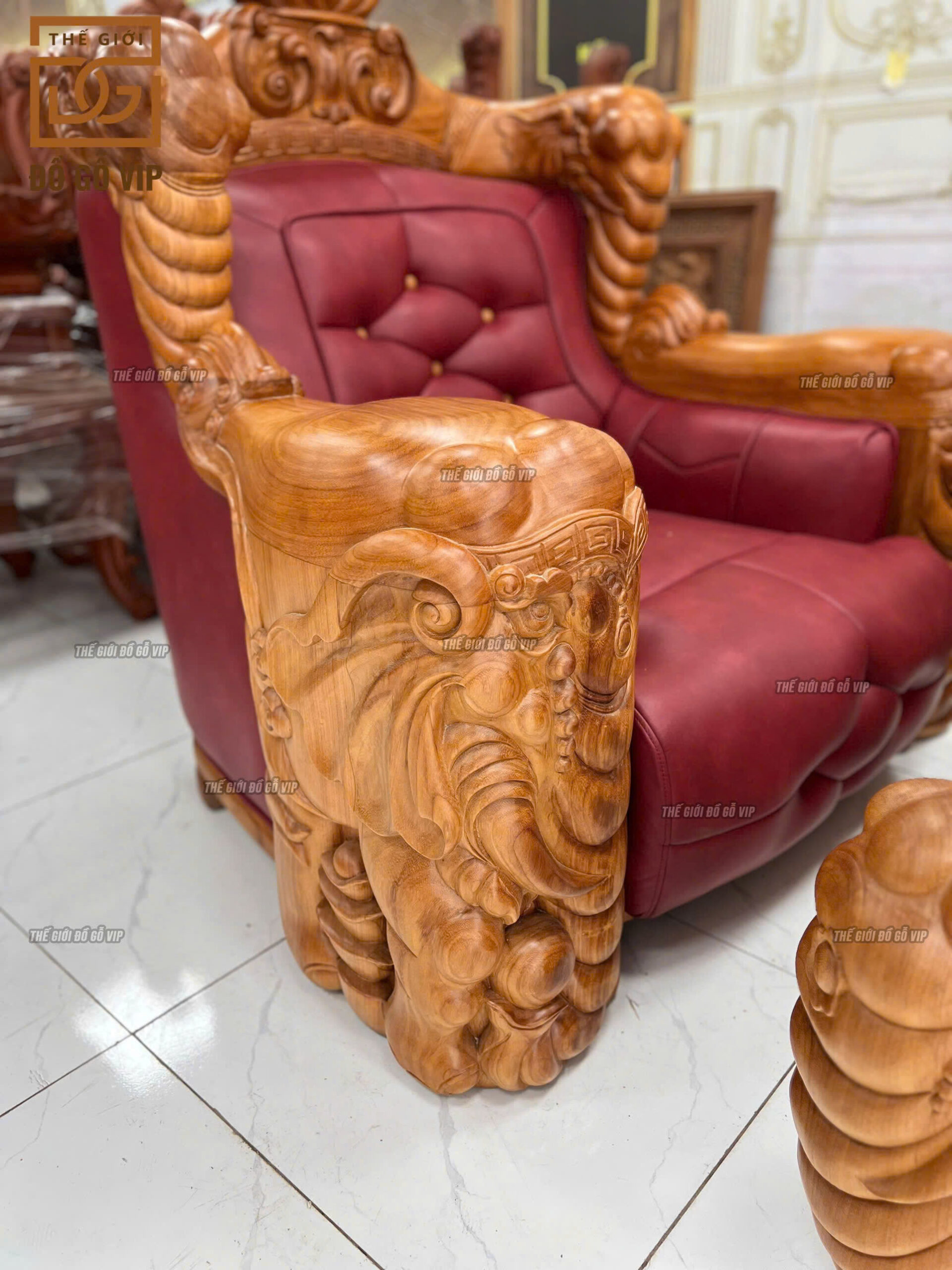 BỘ SOFA VOI CHIẾN GỖ GÕ ĐỎ