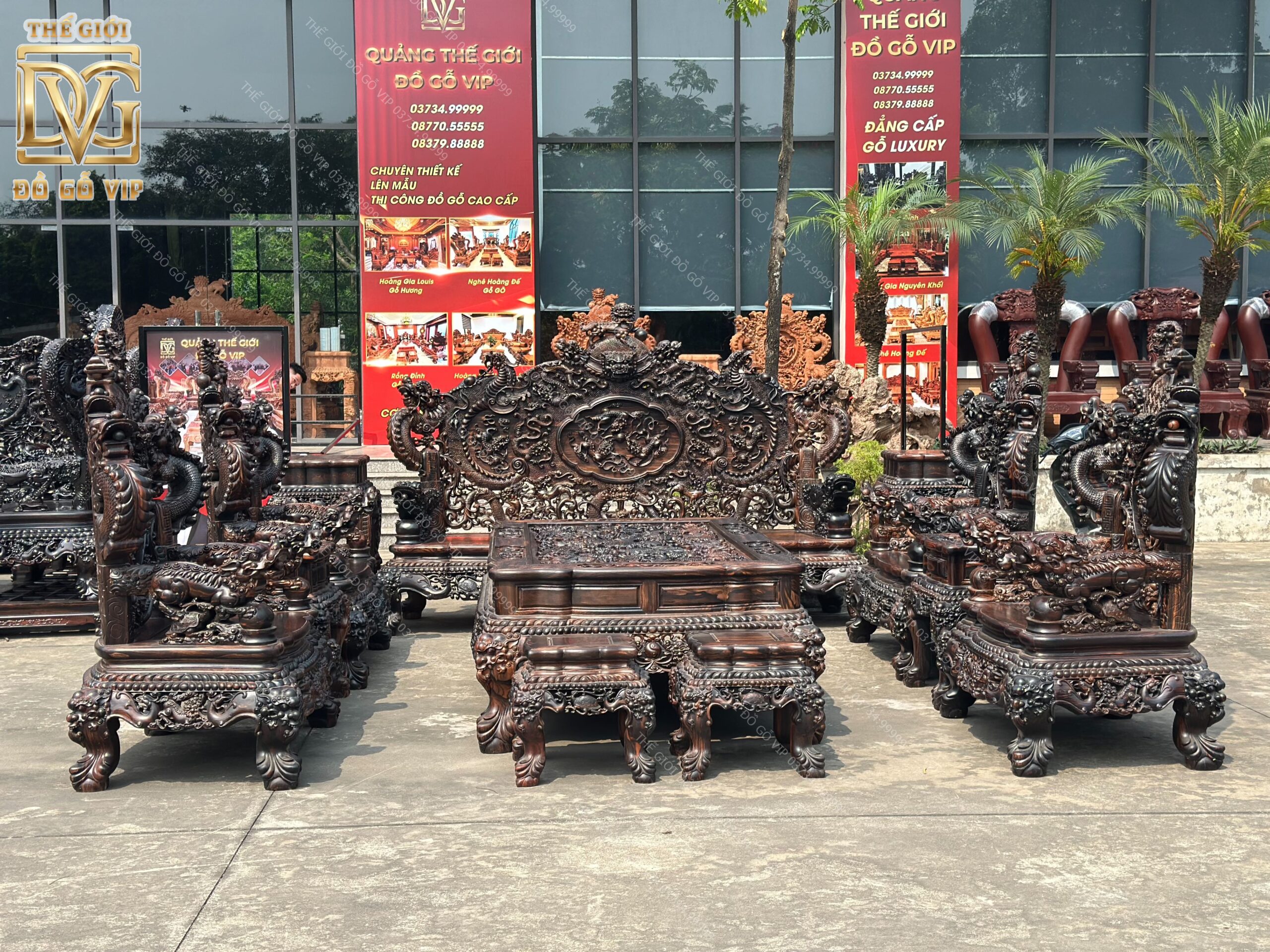 Siêu Phẩm Rồng Đỉnh Gỗ Mun Hoa Lào