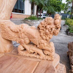 Nghê Hoàng Đế Cột 22 Gỗ Gõ Đỏ Pachy