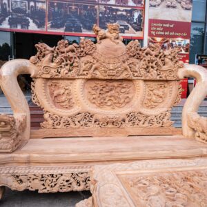 Nghê Hoàng Đế Cột 22 Gỗ Gõ Đỏ Pachy