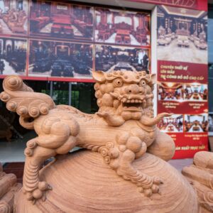 Nghê Hoàng Đế Cột 22 Gỗ Gõ Đỏ Pachy