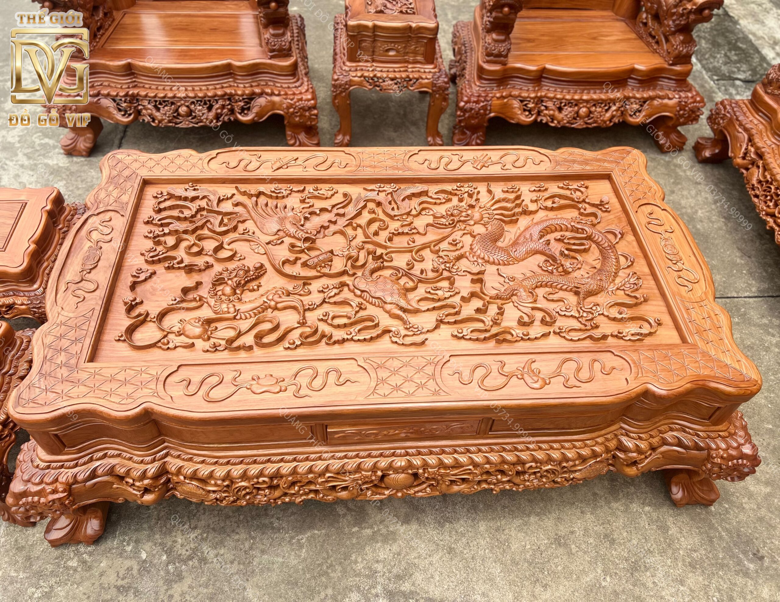 Nghê Hoàng Đế Cột 18 Chân 20 Gỗ Gõ Đỏ Pachy Nghê Hoàng Đế Cột 18 Chân 20 Gỗ Gõ Đỏ Pachy