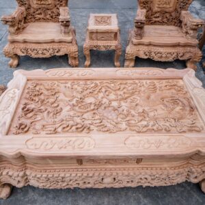 Cửu Long Bát Mã Gỗ Gõ Đỏ Pachy